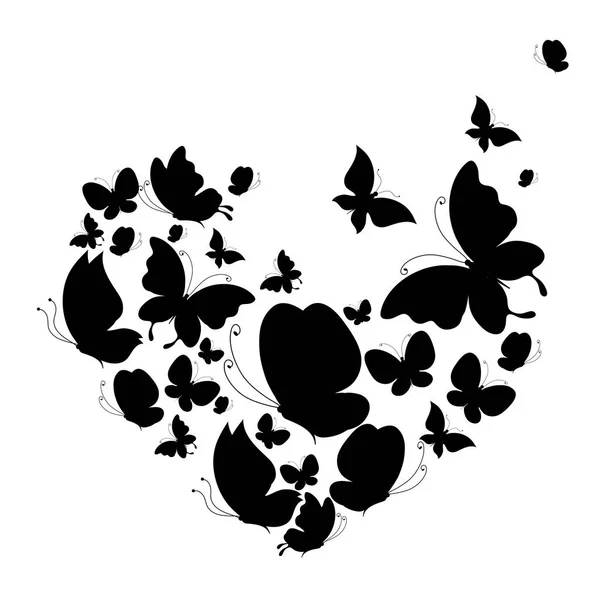 黑蝴蝶，孤立在一张白纸 — 图库照片