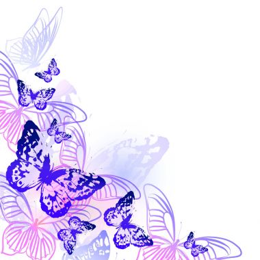 beyaz izole güzel mavi kelebekler