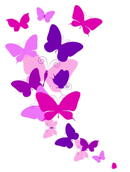 Яркие Красочные Розовые Бабочки Изолированы Белом Фоне — стоковое фото