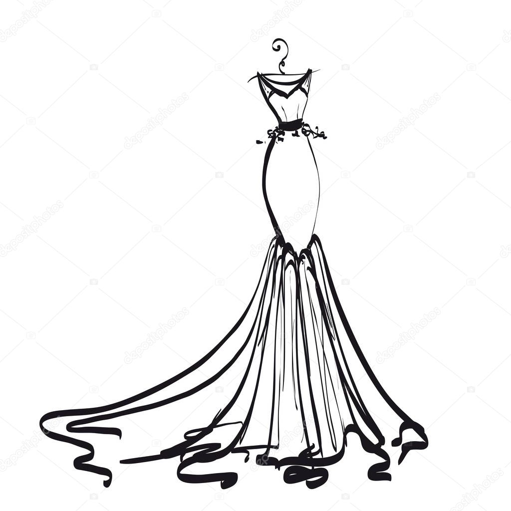 De Novia Abito Da Sposa Disegno Abito Da Sposa Design, Bianco E