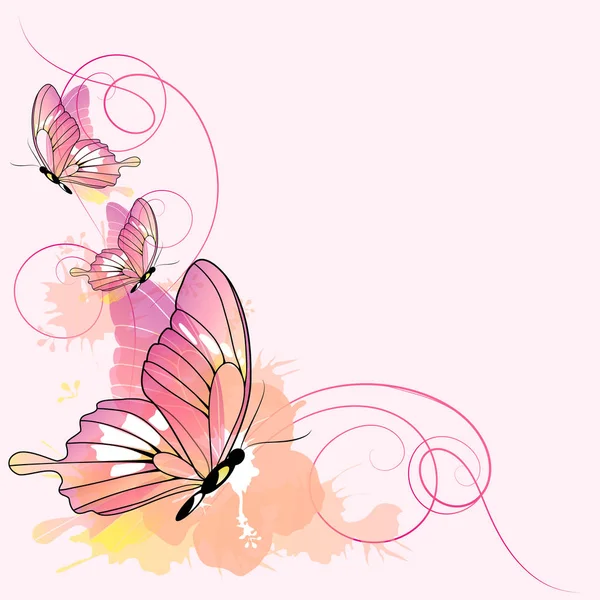 Mariposas Color Rosa Brillante Aisladas Sobre Fondo Pastel Concepto Primavera — Foto de Stock