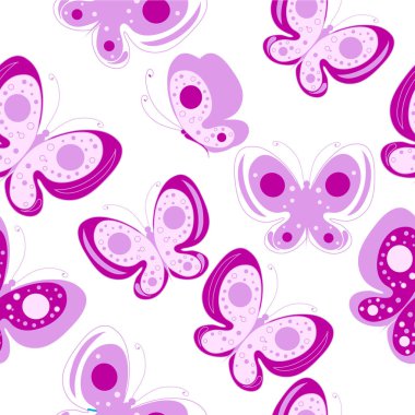 Beyaz arka planda izole edilmiş parlak renkli kelebekler, bahar konsepti 