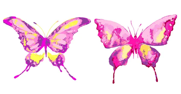 白を基調とした鮮やかなカラフルな蝶春のコンセプト — ストックベクタ