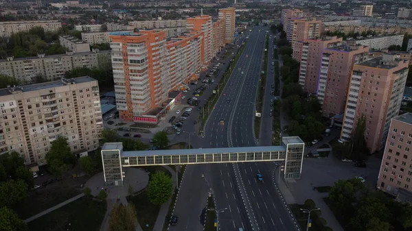 黄昏时乌克兰的空中城市景观图像 — 图库照片