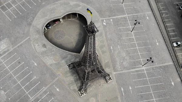 Vista Aérea Sobre Torre Eiffel Kharkiv Ucrânia Kharkiv French Boulevard — Fotografia de Stock