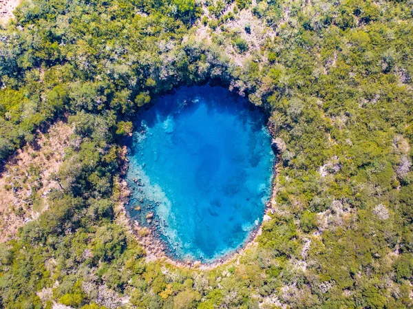 Vista Aérea Laguna Brava Guatemala Dia Nublado Onde Você Pode — Fotografia de Stock