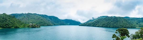 Vista Aérea Laguna Brava Guatemala Dia Nublado Onde Você Pode — Fotografia de Stock