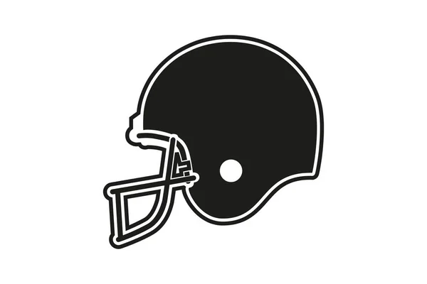 ブラックアメリカンフットボールヘルメットベクトルアイコン — ストックベクタ