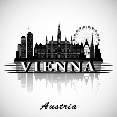 Modern Viyana şehir manzarası tasarım - Avusturya