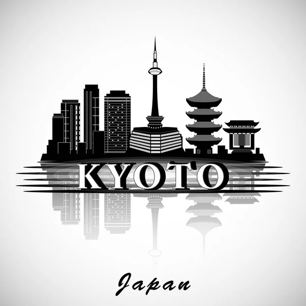 Moderno Kyoto City Skyline Design — Vettoriale Stock