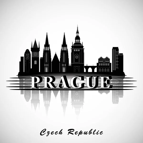 Ciudad moderna de Praga Skyline Design - República Checa — Vector de stock