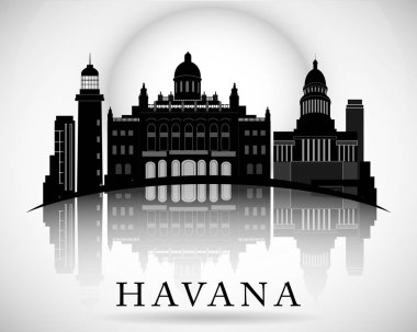 Modern Havana şehir manzarası tasarım. Küba 