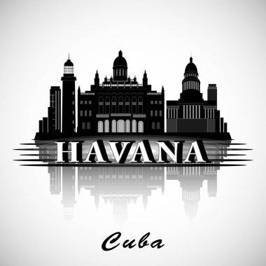 Modern Havana şehir manzarası tasarım. Küba 