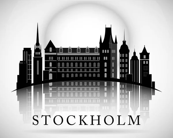 Moderní Stockholm City Panorama Design. Švédsko — Stockový vektor