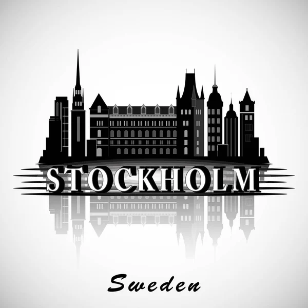 stock vector Modern Stockholm City Skyline Design. Sweden 