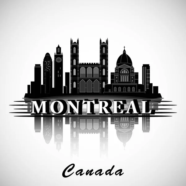 近代的なモントリオール都市のスカイラインのデザイン。カナダ — ストックベクタ