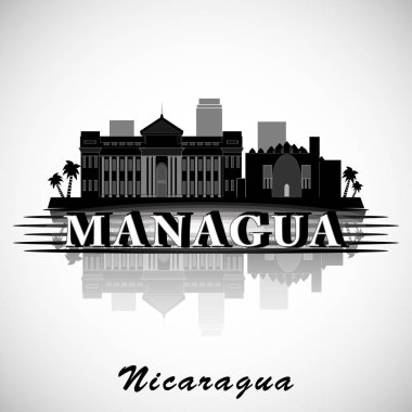 Modern Managua şehir manzarası tasarım. Nikaragua 