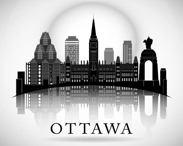 Projeto moderno Ottawa City Skyline. Canadá — Vetor de Stock