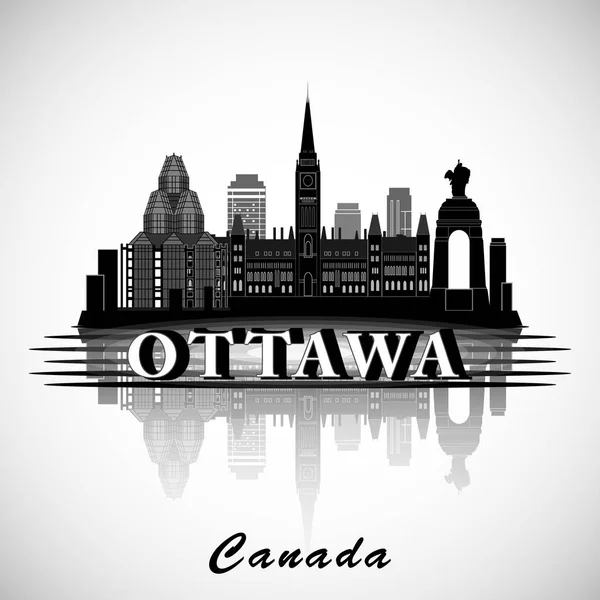 Η σύγχρονη πόλη Οττάβα στον ορίζοντα σχεδιασμού. Καναδάς — Διανυσματικό Αρχείο