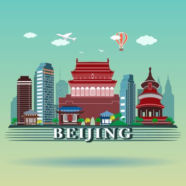 Modern Pekin şehir manzarası tasarım 