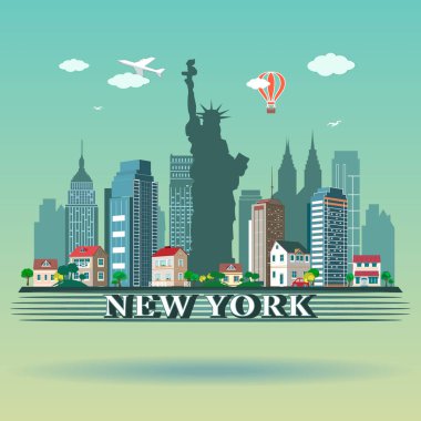 Modern New york city skyline tasarımı 