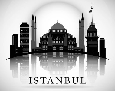 Modern Istanbul şehir manzarası tasarım. Türkiye 