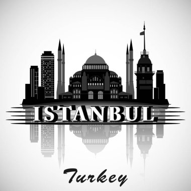 Modern Istanbul şehir manzarası tasarım. Türkiye 
