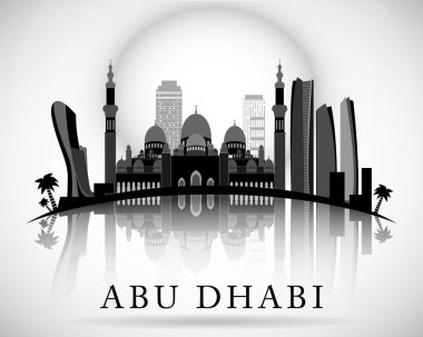 Modern Abu Dabi şehir manzarası tasarım. Birleşik Arap Emirlikleri 