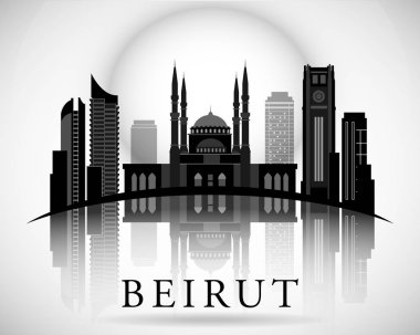 Modern Beyrut şehir manzarası tasarım. Lübnan 