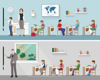 Öğretmen okul classrom ile 