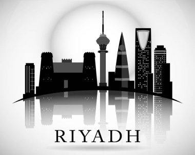 Modern Riyadh City Skyline tasarımı. Suudi Arabistan 
