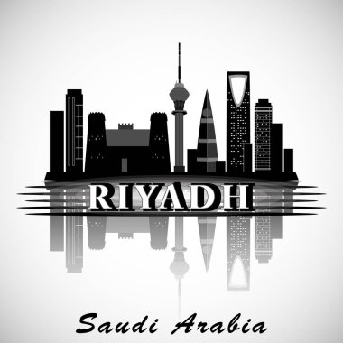 Modern Riyadh City Skyline tasarımı. Suudi Arabistan 