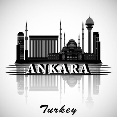 Modern Ankara şehir manzarası tasarım. Türkiye 