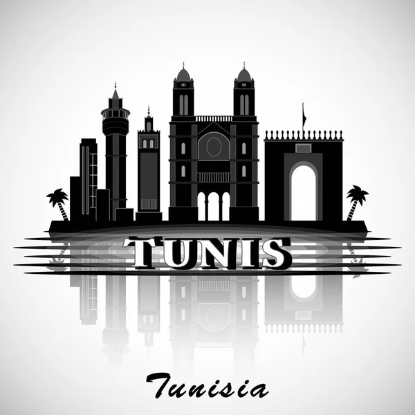 Moderní Tunis City Panorama Design — Stockový vektor