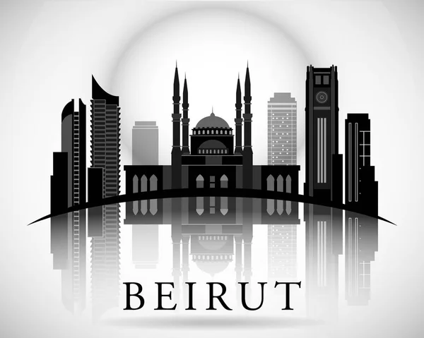 Diseño moderno de Beirut City Skyline. Líbano — Archivo Imágenes Vectoriales