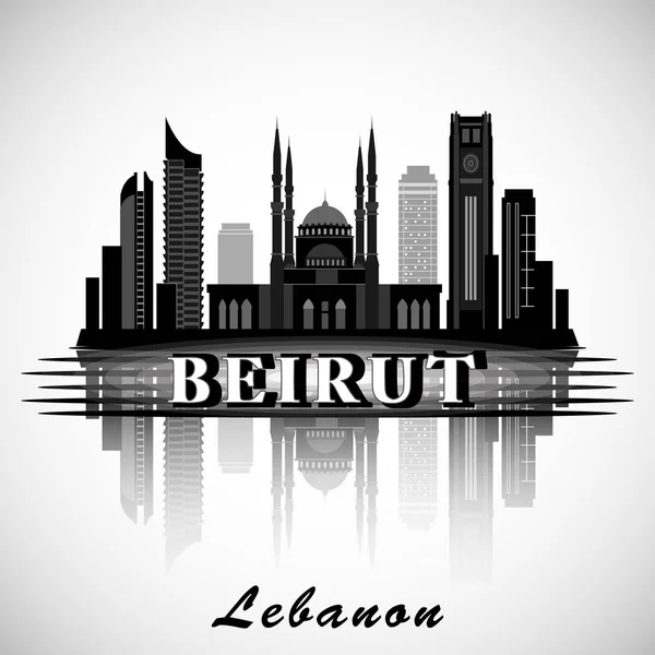 Diseño moderno de Beirut City Skyline. Líbano — Archivo Imágenes Vectoriales