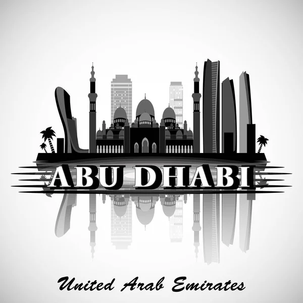 Современный дизайн Skyline города Абу-Даби. Объединенные Арабские Эмираты — стоковый вектор