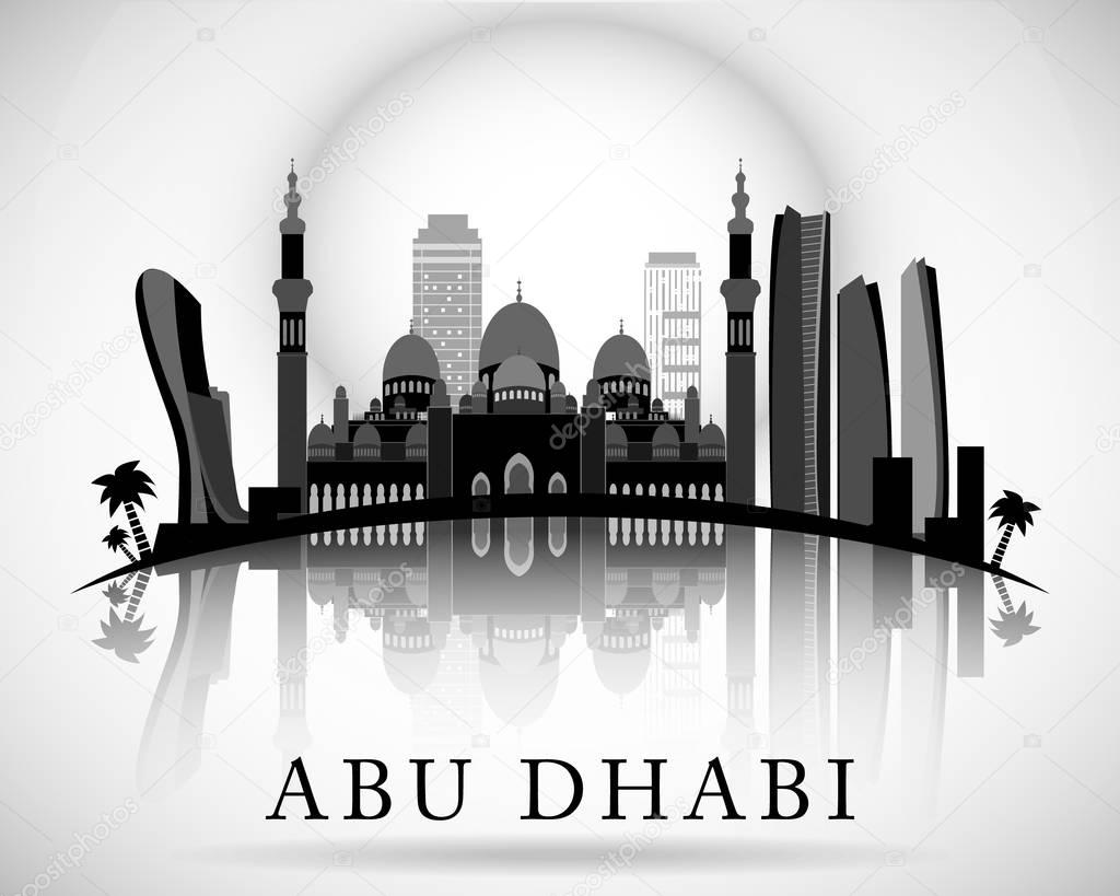 Modern Abu Dhabi City Skyline Design. United Arab Emirates 