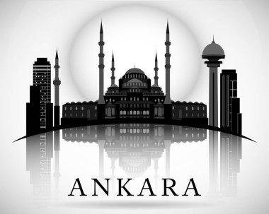 Modern Ankara şehir manzarası tasarım. Türkiye 