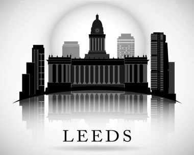 Modern Leeds City Skyline tasarımı. İngiltere 