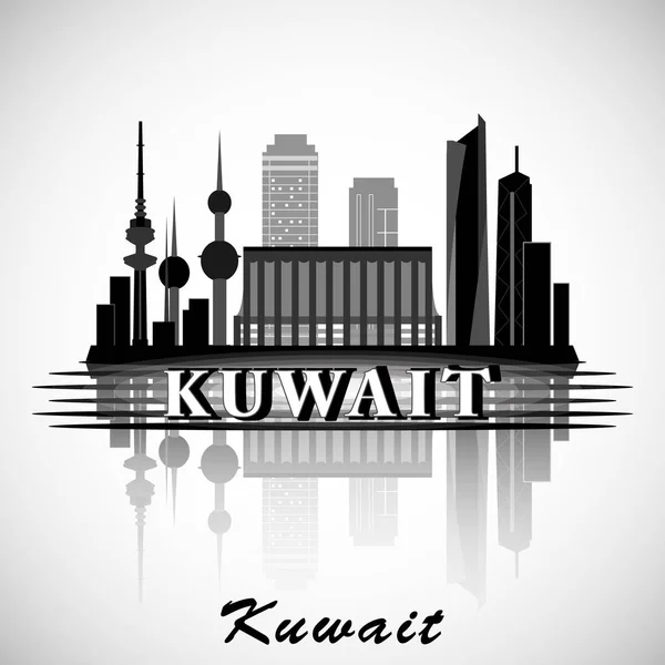 Projeto moderno do horizonte da cidade do Kuwait —  Vetores de Stock