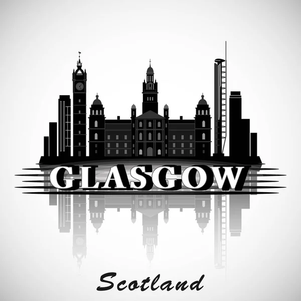 Moderní Glasgow City Panorama Design. Skotsko — Stockový vektor