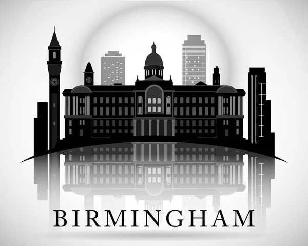 Modern Birmingham City Skyline Design. England — Stock vektor