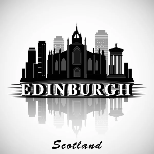 Modern Edinburgh City Skyline Design. Escócia —  Vetores de Stock