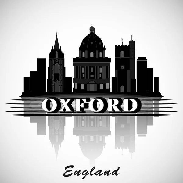 Moderní Oxford City Panorama Design. Anglie — Stockový vektor