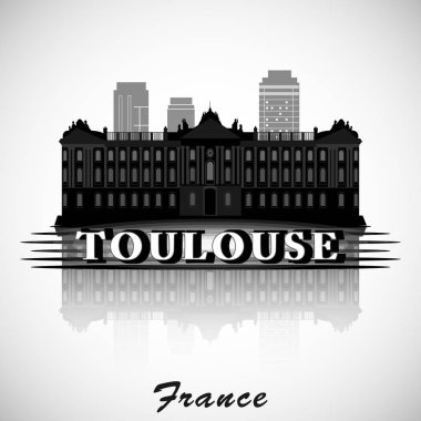 Modern Toulouse şehir manzarası tasarım. Fransa 