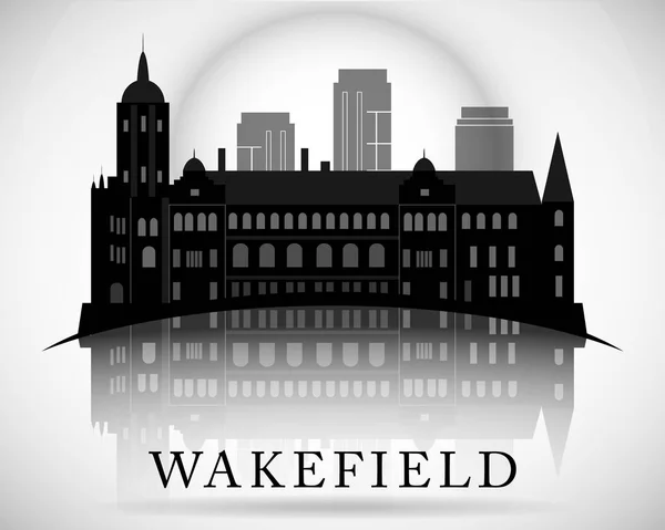 Modern Wakefield City Skyline Design. England — Stock vektor