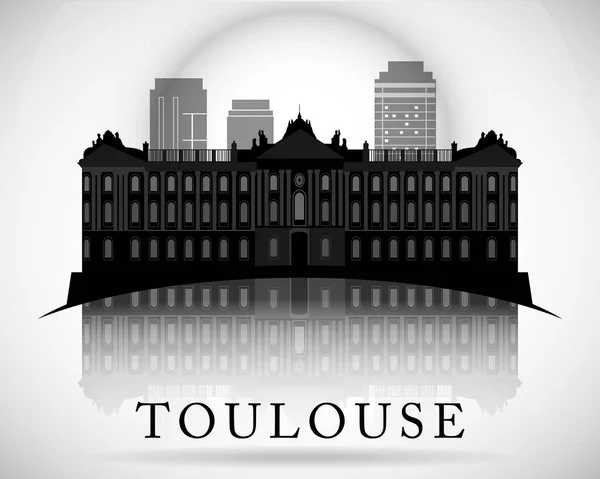 Moderno Toulouse City Skyline Design. França — Vetor de Stock