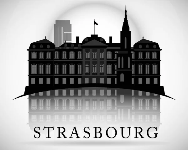 Η σύγχρονη πόλη Στρασβούργο ορίζοντα σχεδιασμού. Γαλλία — Διανυσματικό Αρχείο