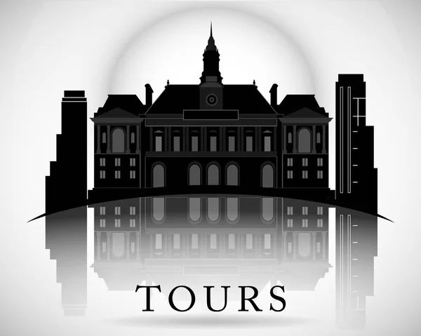 Moderne Tours City Skyline Design. Frankrijk — Stockvector